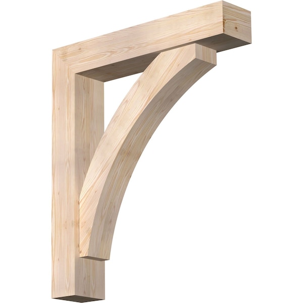 Ekena Millwork Thorton Block Smooth Bracket w/ Offset Brace, Douglas Fir, 7 1/2"W x 38"D x 44"H BKT0806X38X44THR05SDF - main